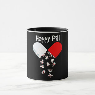 Frenchie Gift Lycklig Pill Fransk Bulldog Gift Mugg