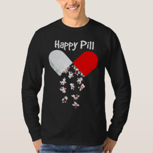 Frenchie Gift Lycklig Pill Fransk Bulldog Gift T Shirt