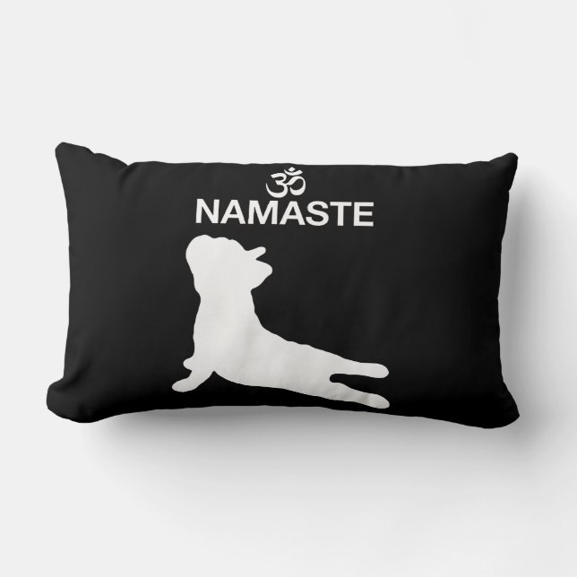 Frenchie Gift | Namaste Fransk Bulldog Gift Lumbarkudde (Framsida)