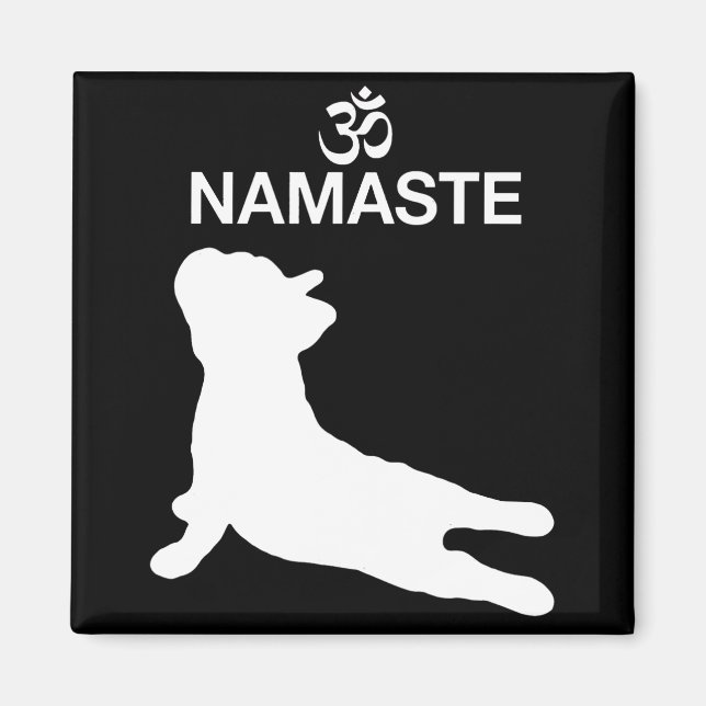 Frenchie Gift | Namaste Fransk Bulldog Gift Magnet (Framsidan)