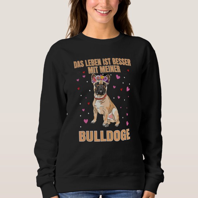 Frenchie Glitter Fransk Bulldog Hund Holder T Shirt (Framsida)