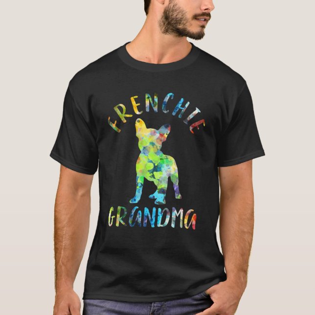 Frenchie Grandma Funny Fransk Bulldog Owner T Shirt (Framsida)