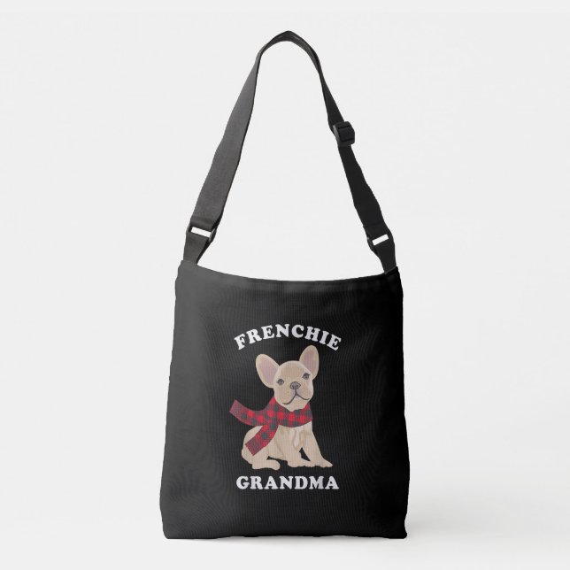 Frenchie Grandma Gift Fransk Bulldog Julafton Fami Axelväska (Framsida)