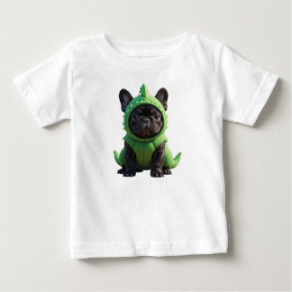 Frenchie Grön Dinosaurie T Shirt
