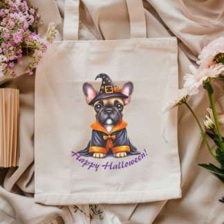 Frenchie Halloween Lila Rock Frenchie Bulldog Hatt Tygkasse