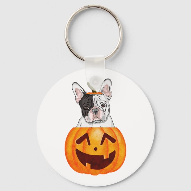 Frenchie Halloween Nyckelring (Framsida)
