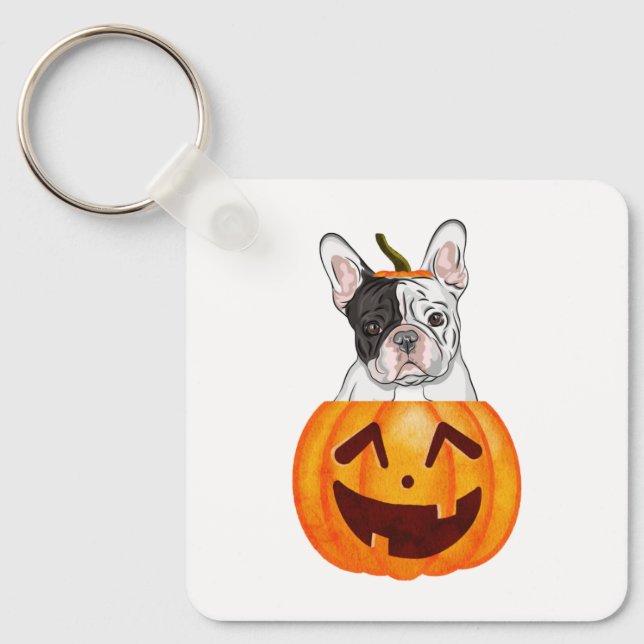 Frenchie Halloween Nyckelring (Framsida)