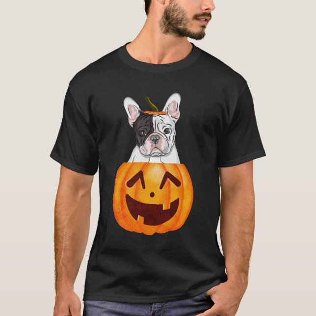 Frenchie Halloween T Shirt (Framsida)