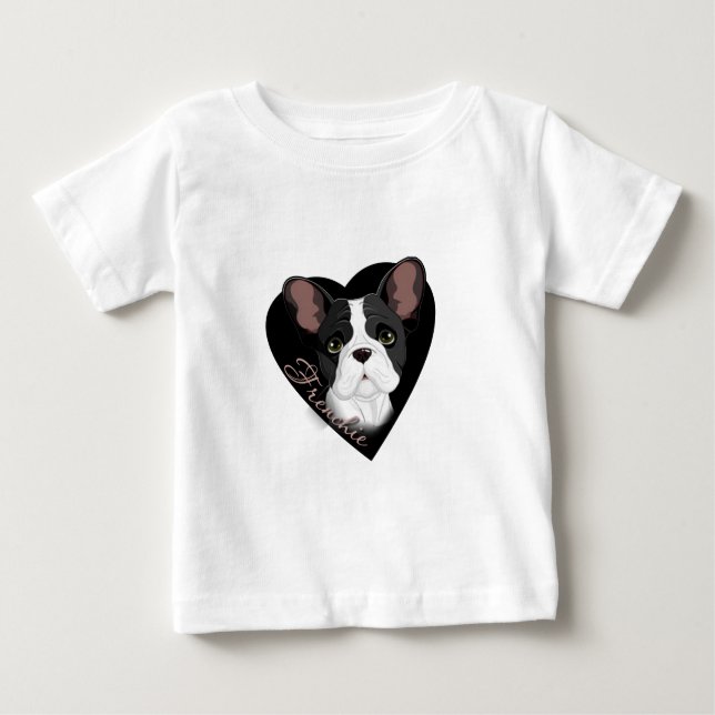 Frenchie hjärta tee shirt (Framsida)