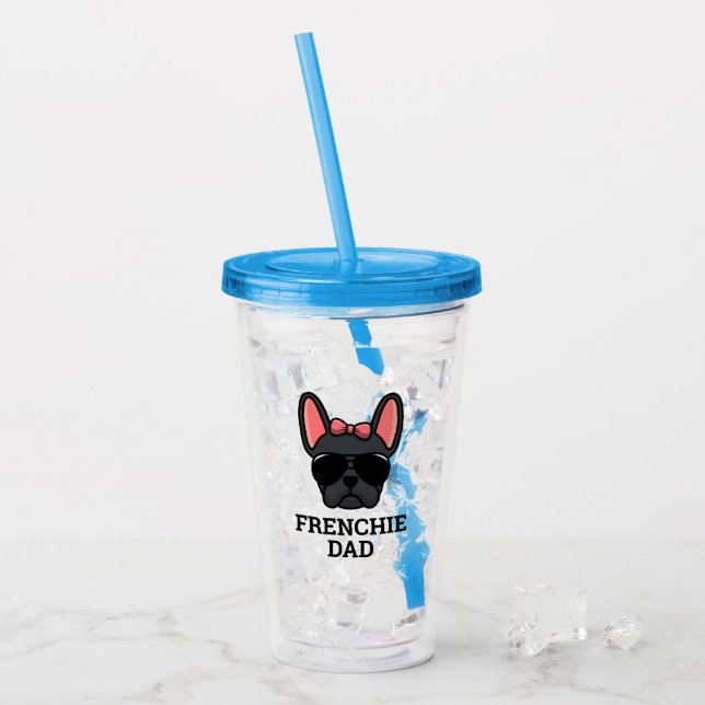 Frenchie Hund Black Fransk Bulldog Take Away Mugg (Framsida Ice)