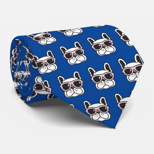 Frenchie Hund Fransk Bulldog Fars dag Blue Slips (Rullad)