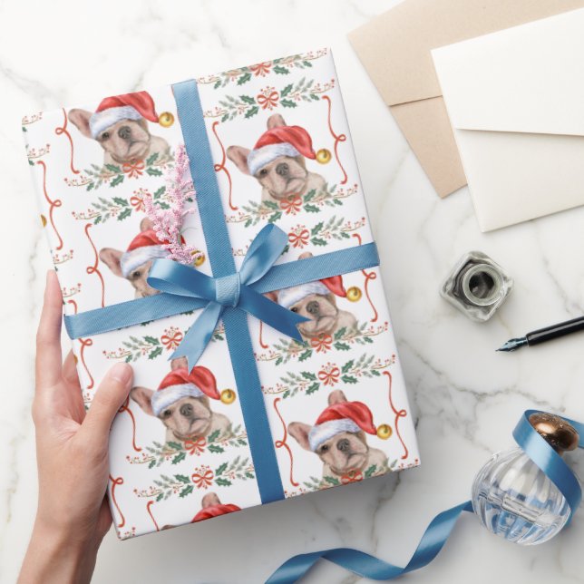 Frenchie Hund Julafton Papper Presentpapper (Gifting)