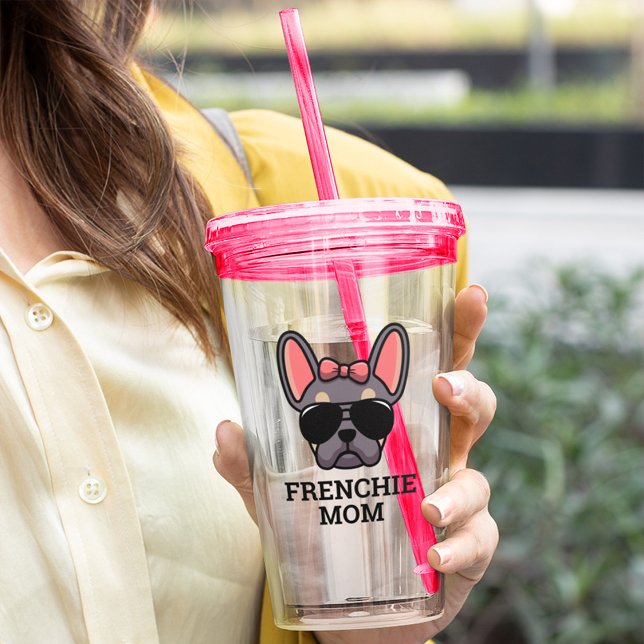 Frenchie Hund Lilac och Tan Fransk Bulldog Take Away Mugg (Skapare uppladdad)