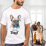 Frenchie Hund Personlig Retro Fransk Bulldog T Shirt<br><div class="desc">Den här Fransken bulldog hund-skjortan har en söt och modern vattenfärgsdesign med texten "Frenchie Pappa" för en rolig och retro-beröring. Det är perfekt för hundälskare och hund. Denna Fransk bulldog mugg kommer att vara en favorit bland frenchie älskare och hundälskare. COPYRIGHT © 2023 Judy Burrows, Black Hund Art - Med...</div>