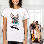 Frenchie Hund Personlig Retro Fransk Bulldog T Shirt<br><div class="desc">Den här Fransken bulldog hund-skjortan har en söt och modern vattenfärgsdesign med texten "Frenchie Mamma" för en rolig och retro-beröring. Det är perfekt för hundälskare och hund. Denna Fransk bulldog mugg kommer att vara en favorit bland frenchie älskare och hundälskare. COPYRIGHT © 2023 Judy Burrows, Black Hund Art - Med...</div>