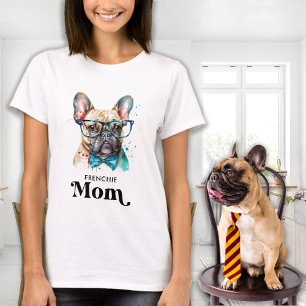Frenchie Hund Personlig Retro Fransk Bulldog T Shirt