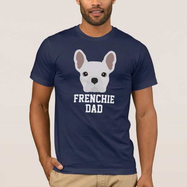 Frenchie Hund White Fransk Bulldog T Shirt (Framsida)