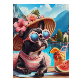 Frenchie i Hallstatt Perfect Poster