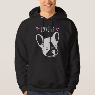 Frenchie Kärlek är Fransk Bulldog Cute Loely Hoodie