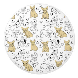 Frenchie Kärlek Bones Knopp