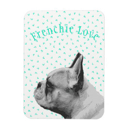 Frenchie Kärlek - Fransk Bulldog & Roligt Teal Mön Magnet