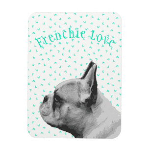 Frenchie Kärlek - Fransk Bulldog & Roligt Teal Mön Magnet