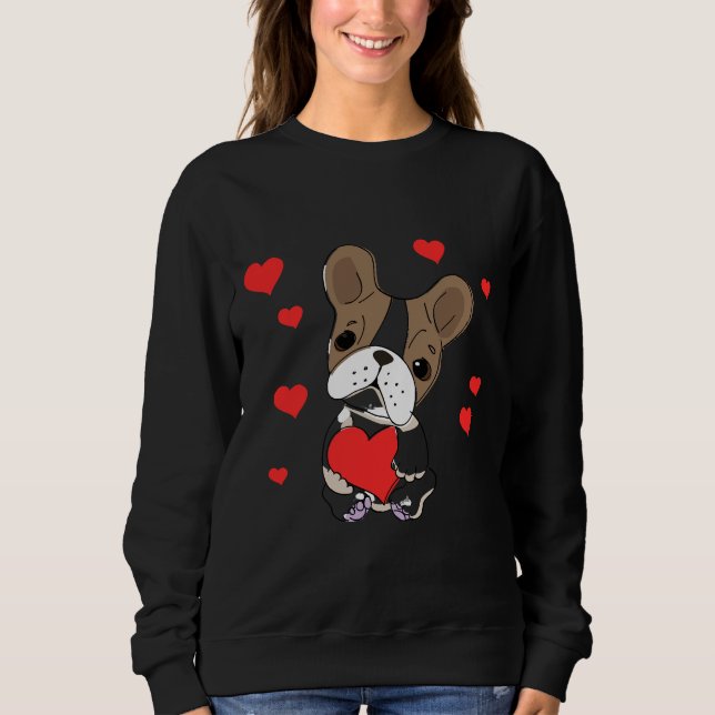 Frenchie Kärlek Fransk Bulldog T Shirt (Framsida)
