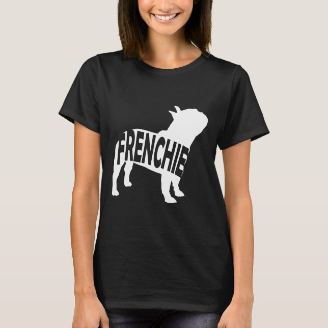 Frenchie-kontur T Shirt (Framsida)