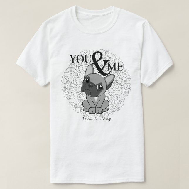 Frenchie lovers BW T Shirt (Design framsida)