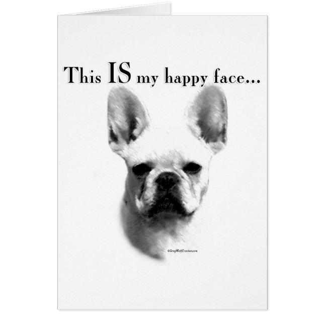 Frenchie Lycklig Ansikte Hälsningskort (Framsidan)