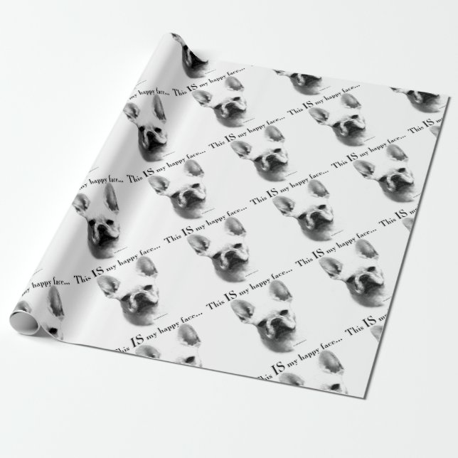 Frenchie Lycklig Ansikte Presentpapper (Utrullad)