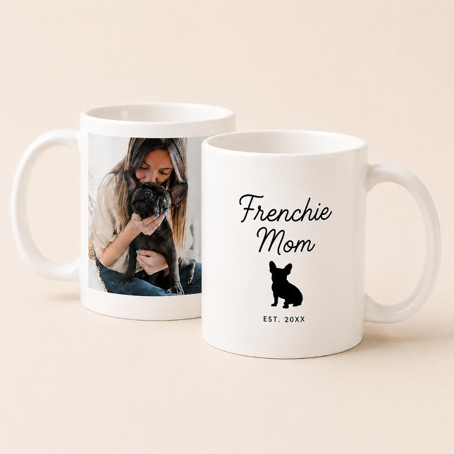 Frenchie Mamma | Anpassad bild fransk bulldog hund Kaffemugg (Skapare uppladdad)