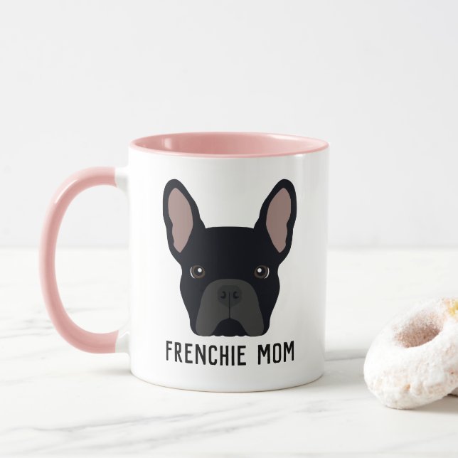Frenchie Mamma Black Fransk Bulldog Mugg (Med munk)