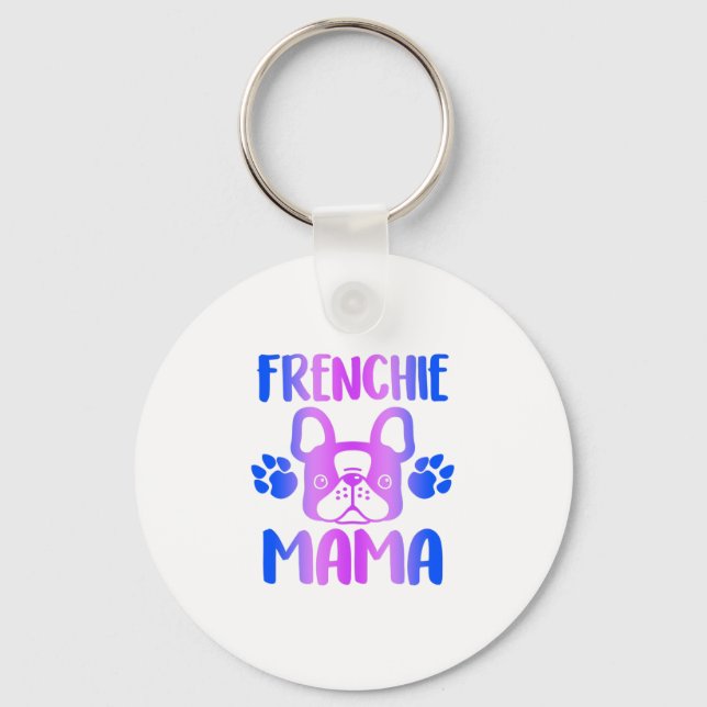 Frenchie Mamma Bulldog for Hund Päls Mamma Funny Nyckelring (Framsida)