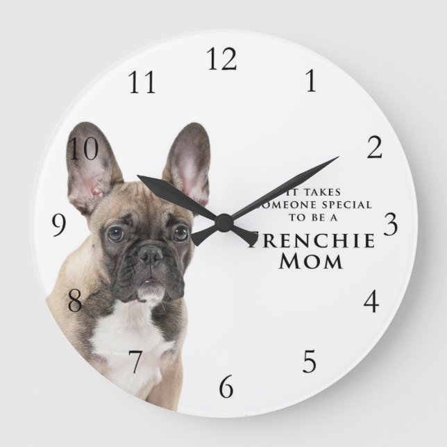 Frenchie Mamma Clock Stor Klocka (Framsida)