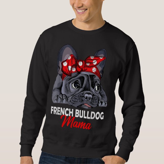 Frenchie Mamma Cute Fransk Bulldog Hund Funny Gi Lång Ärmad Tröja (Framsida)