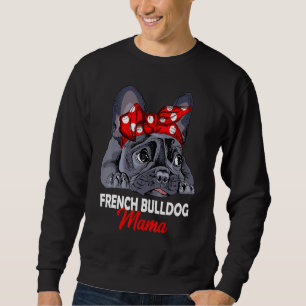 Frenchie Mamma Cute Fransk Bulldog Hund Funny Wo Lång Ärmad Tröja