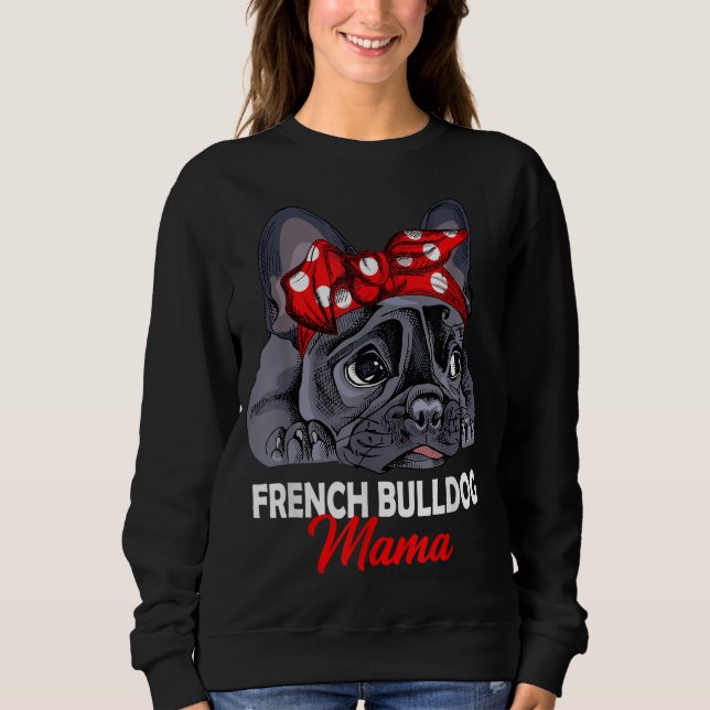 Frenchie Mamma Cute Fransk Bulldog Hund Funny Wo T Shirt (Framsida)