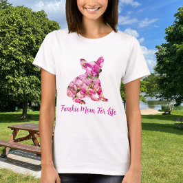 Frenchie Mamma För Livet Fransk Bulldog Peony T Shirt