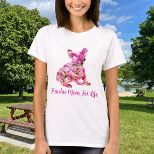 Frenchie Mamma För Livet Fransk Bulldog Peony T Shirt