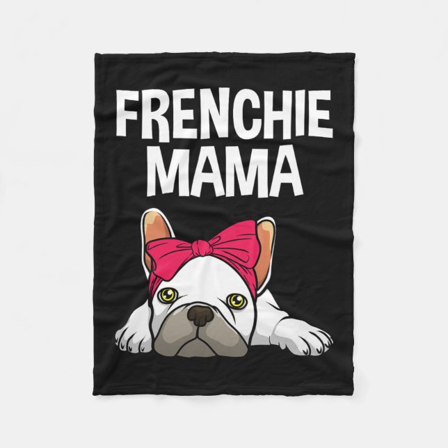 Frenchie Mamma Fransk Bulldog Design for Women Gra Fleecefilt (Framsidan)