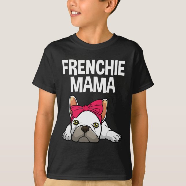 Frenchie Mamma Fransk Bulldog Design for Women Gra T Shirt (Framsida)
