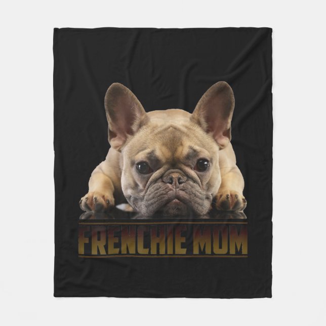 frenchie mamma | fransk bulldog mamma-gåva fleecefilt (Framsidan)