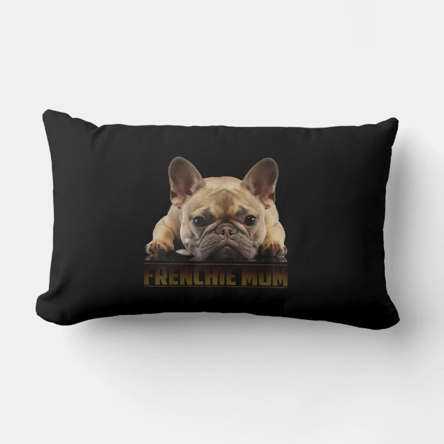 frenchie mamma | fransk bulldog mamma-gåva lumbarkudde (Framsida)