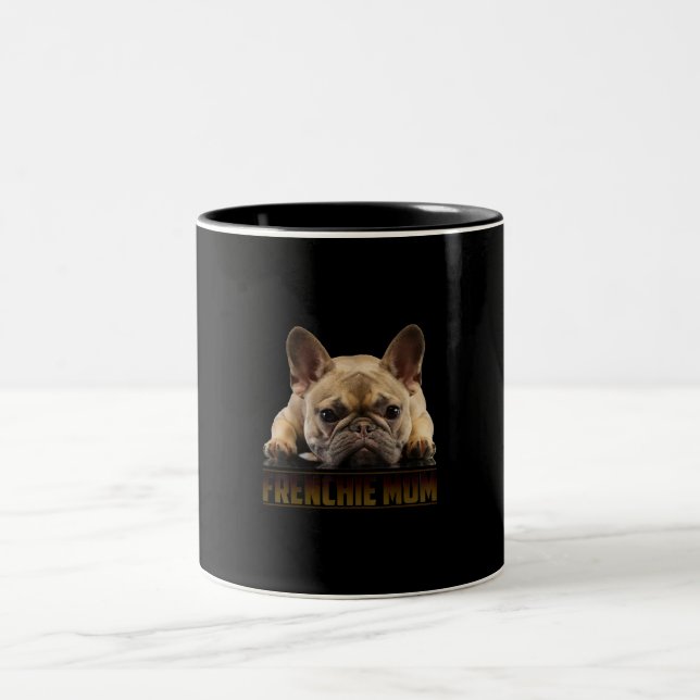 frenchie mamma | fransk bulldog mamma-gåva Två-Tonad mugg (Center)