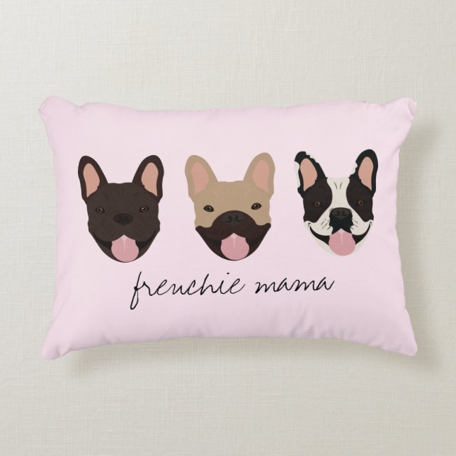 Frenchie Mamma Fransk Bulldog Prydnadskudde (Framsidan)