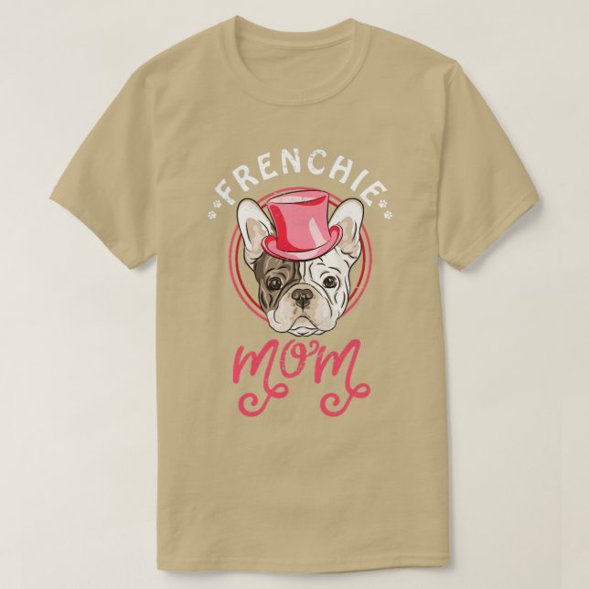 Frenchie Mamma Fransk Bulldog T Shirt (Design framsida)