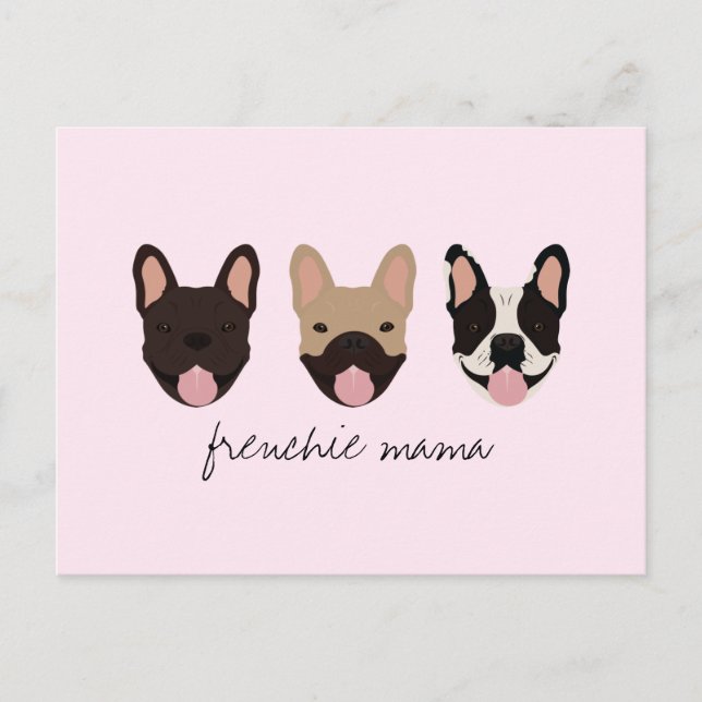 Frenchie Mamma Fransk Bulldog Vykort (Framsida)
