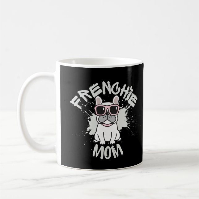 Frenchie Mamma Funny Fransk Bulldog Hund älskare Kaffemugg (Vänster)