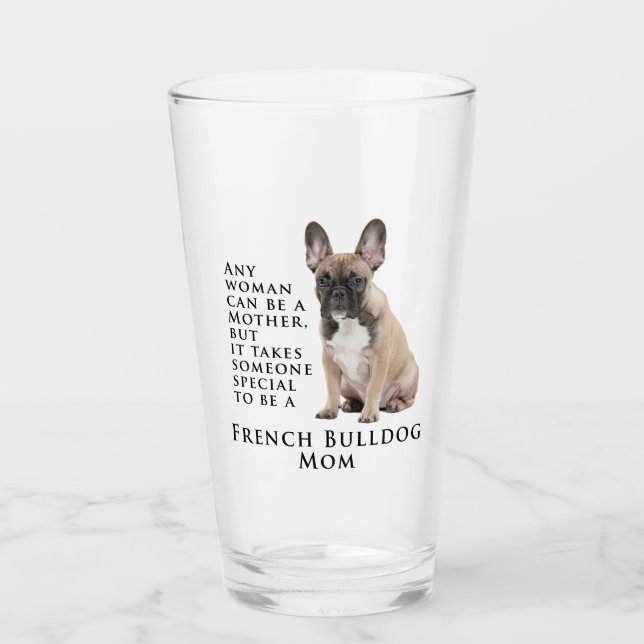 Frenchie Mamma Glass Tumbler Glaskopp (Framsida)